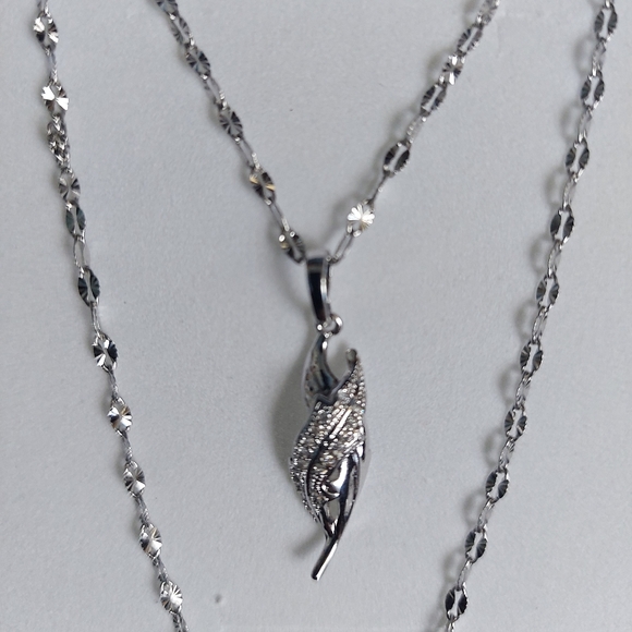 Rhodium Plated Pendant Necklace - Picture 1 of 4